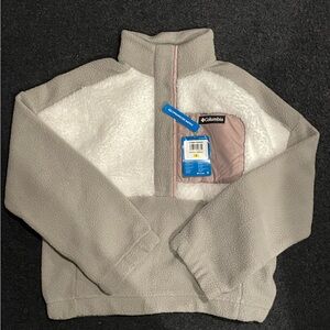 Columbia Relaxed Fit Light Gray Fleece Jacket